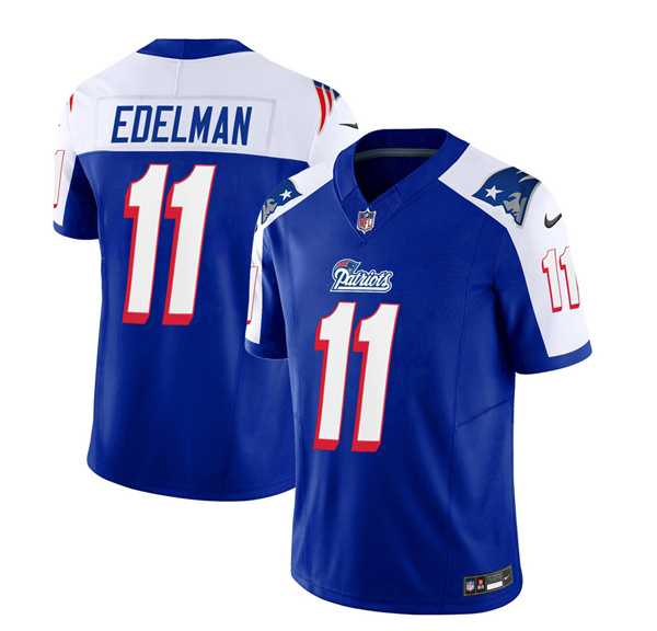 Men & Women & Youth New England Patriots #11 Julian Edelman Blue White 2023 F.U.S.E. Vapor Limited Jersey->new england patriots->NFL Jersey